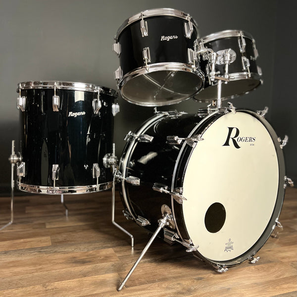 VINTAGE 1960-1969 Rogers Drum Set in Black - 14x22, 8x12, 9x13, 16x16