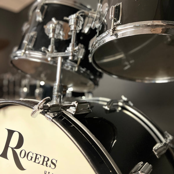 VINTAGE 1960-1969 Rogers Drum Set in Black - 14x22, 8x12, 9x13, 16x16