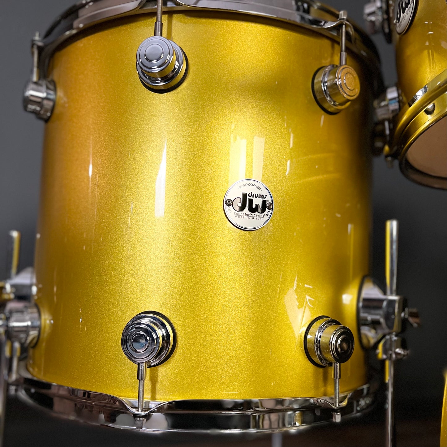 USED DW Collector's Series Drum Set in Usher Gold Metallic Lacquer - 18x22, 8x10, 9x12, 14x16