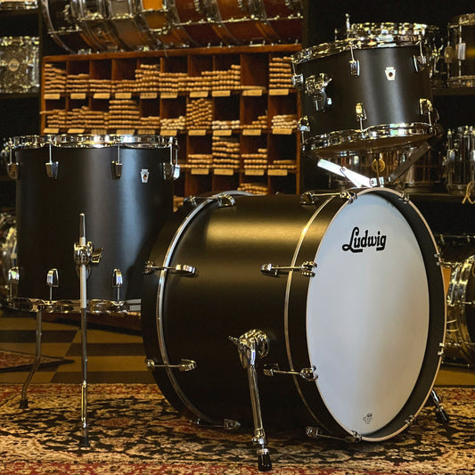 NEW Ludwig Neusonic "Downbeat" Outfit in Black Velvet - 14x20, 8x12, 14x14