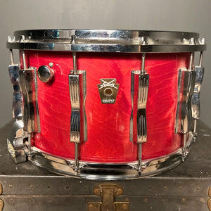 VINTAGE 1980s Ludwig L-483 8x14 Coliseum 12-Lug Snare Drum in Red Gloss