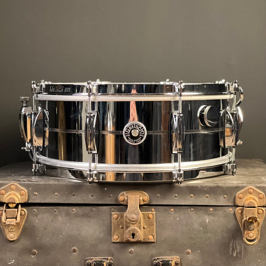 NEW Gretsch 5.5x14 Brooklyn Chrome over Steel "Retro Build" Snare Drum with Tone Control & 301 Hoops