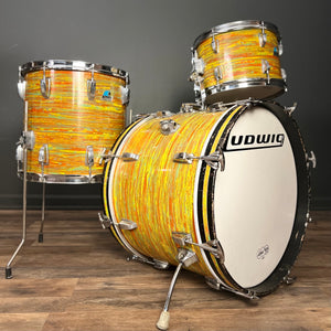 VINTAGE 1970s Ludwig "Downbeat" Outfit in Citrus Mod - 14x20, 8x12, 14x14