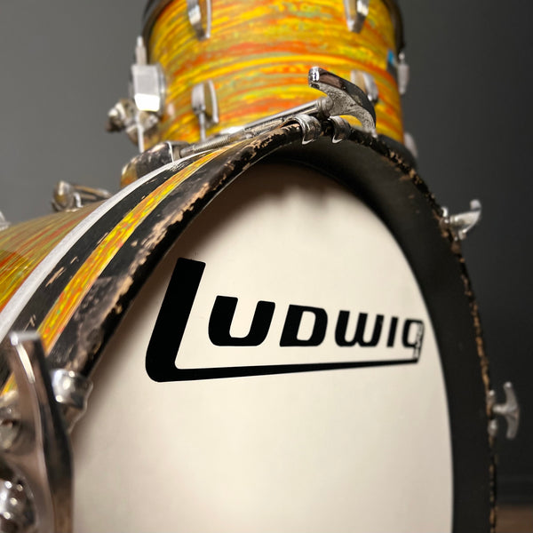 VINTAGE 1970s Ludwig "Downbeat" Outfit in Citrus Mod - 14x20, 8x12, 14x14