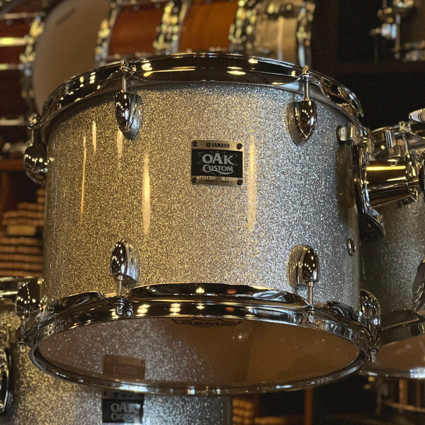 USED Yamaha Oak Custom Drum Set in Silver Sparkle Lacquer - 17x22, 8x10, 9x12, 12x14, 14x16