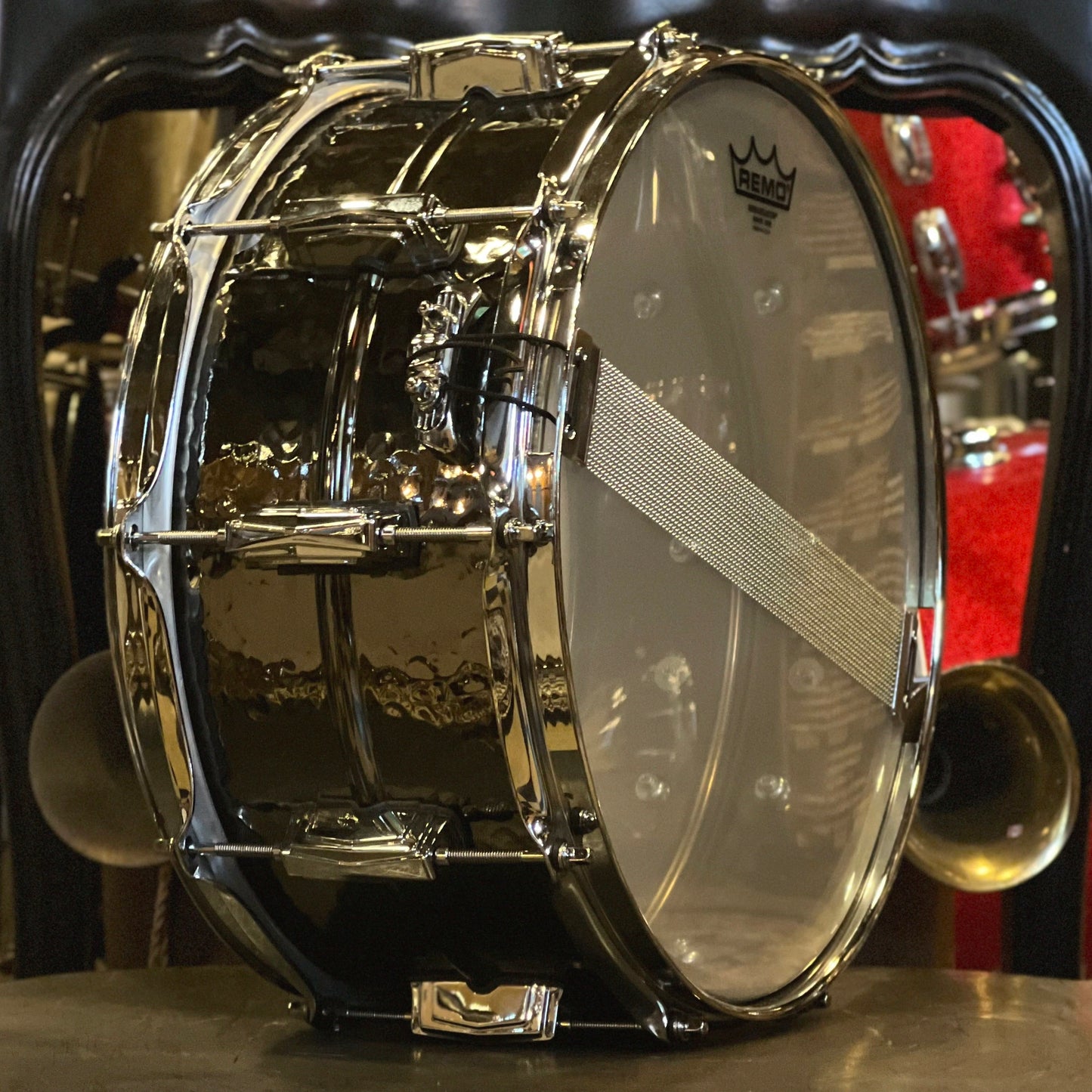 USED 2020 Ludwig 6.5x14 Hammered Black Beauty Snare Drum with Imperial Lugs