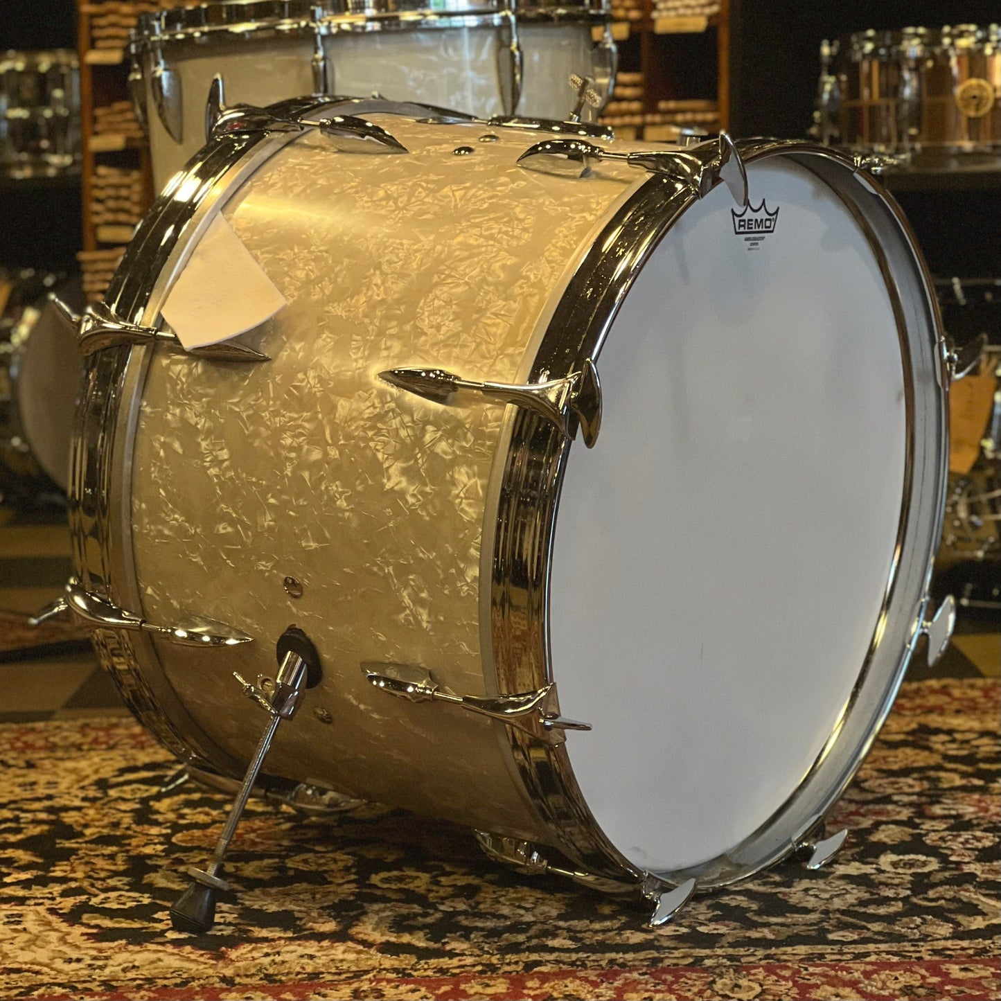 VINTAGE 1960's Sonor Teardrop Drum Set in White Marine - 14x20, 8x12, 9x13, 16x16