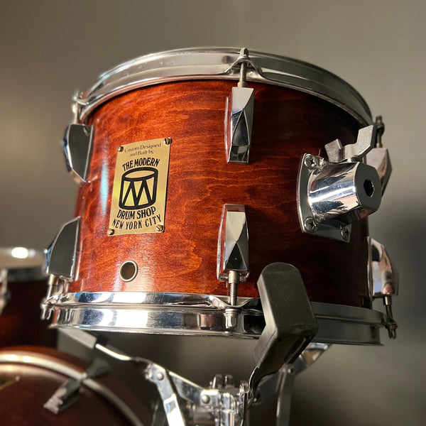 USED Modern Drum Shop Drum Set in Mahogany Stain - 14x20, 8x10, 8x12, 14x14