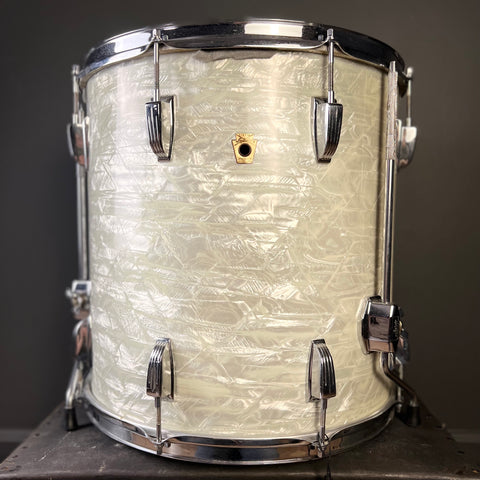 VINTAGE 1960's Ludwig 16x16 Floor Tom in White Marine Pearl