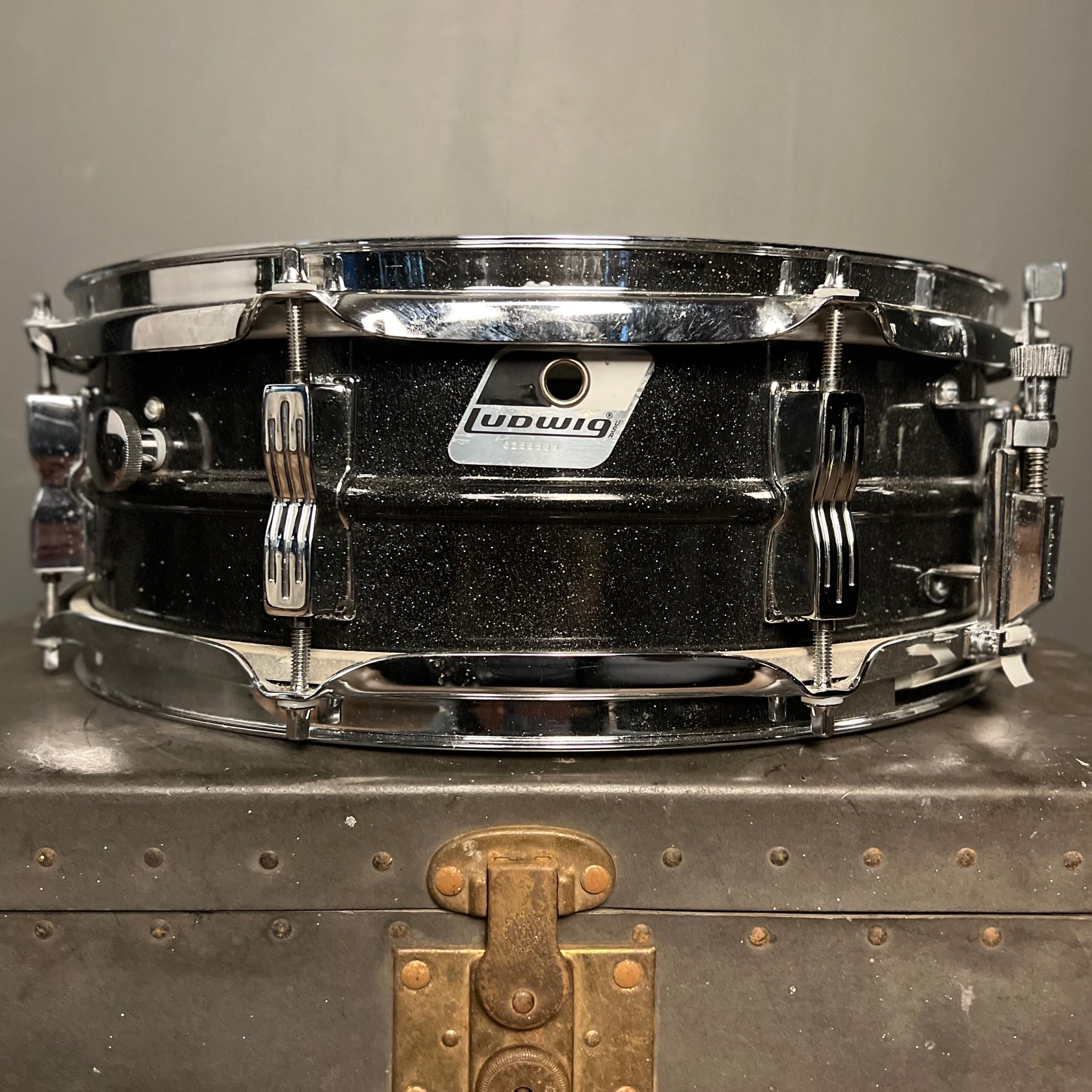 VINTAGE 1980s Ludwig 5x14 Black Galaxy Acrolite Snare Drum