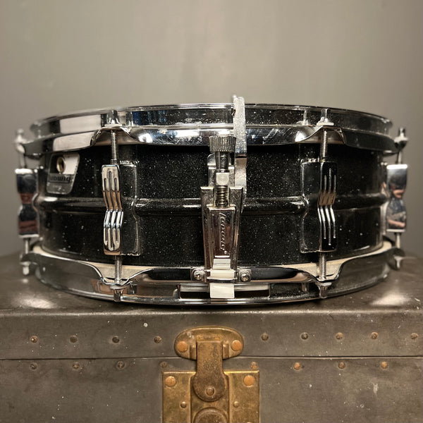 VINTAGE 1980s Ludwig 5x14 Black Galaxy Acrolite Snare Drum