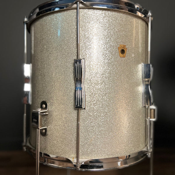 VINTAGE 1960's Ludwig Club Date in Champagne Sparkle w/ Silver Sparkle Floor Tom - 14x20, 8x12, 14x14