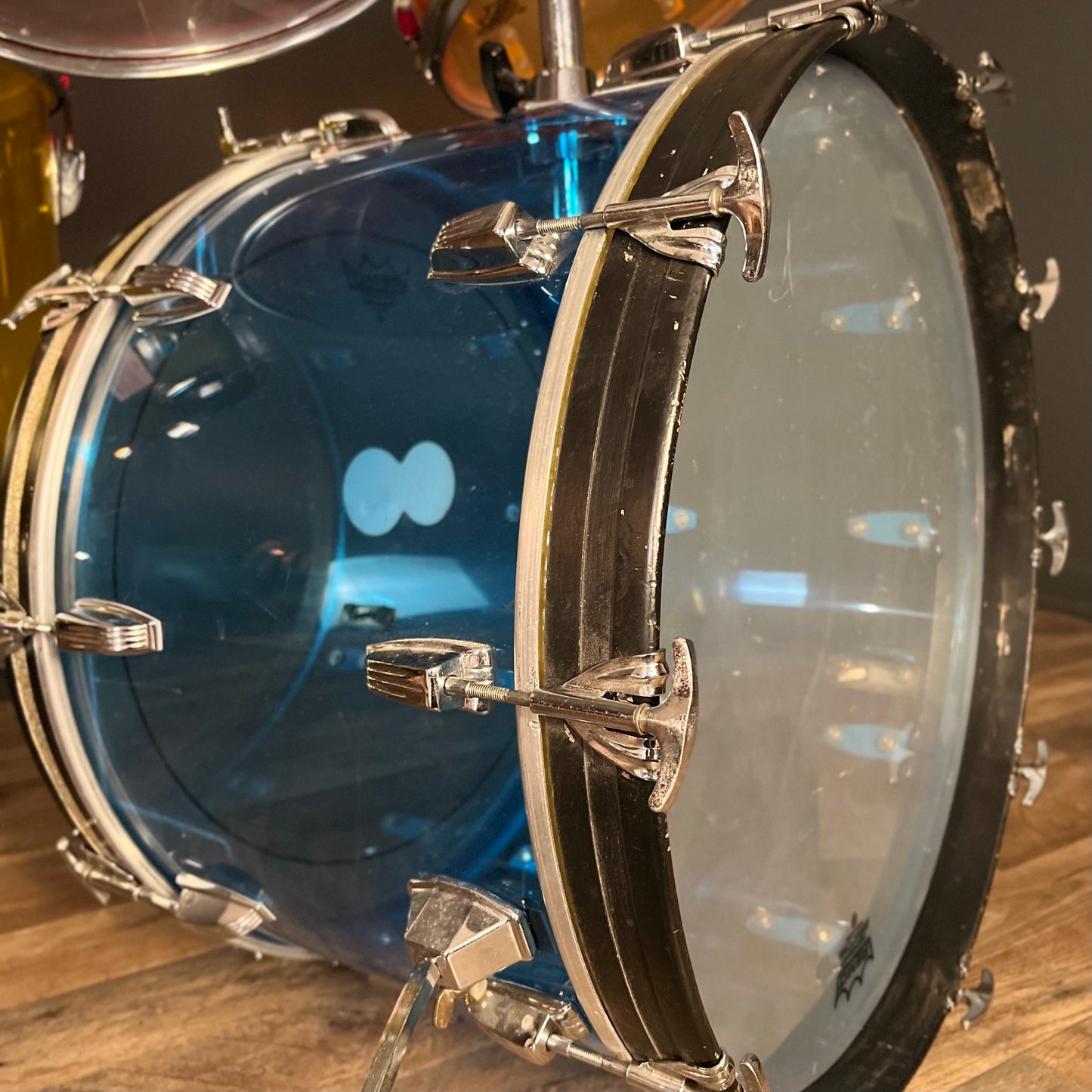 VINTAGE 1970's Ludwig Vistalite Drum Set in Jelly Bean Acrylic - 14x22, 8x12, 9x13, 16x16