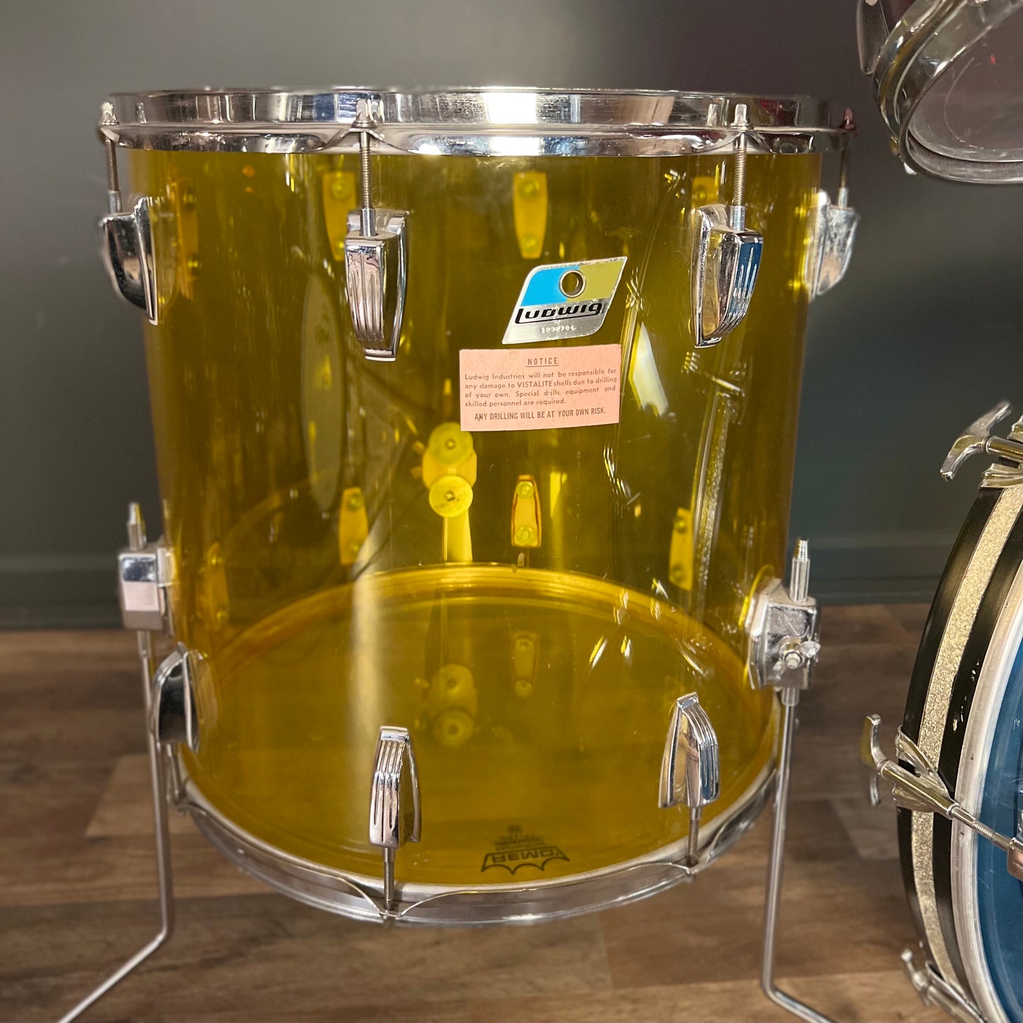 VINTAGE 1970's Ludwig Vistalite Drum Set in Jelly Bean Acrylic - 14x22, 8x12, 9x13, 16x16