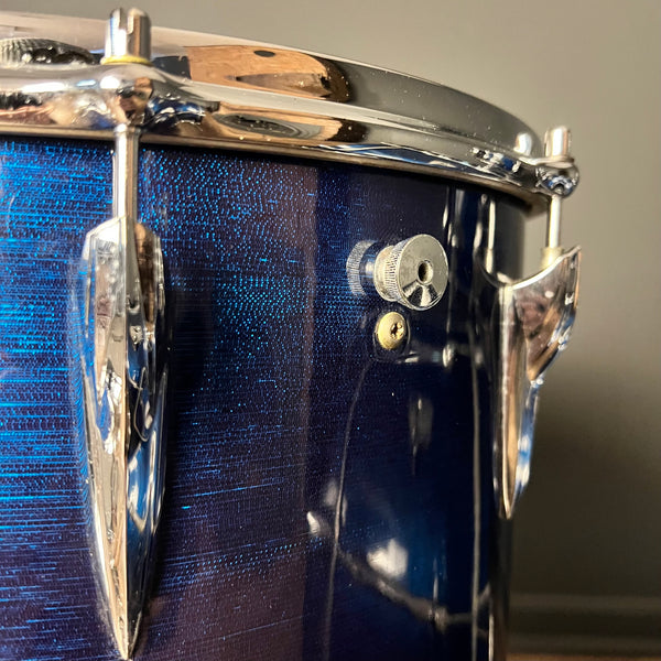 VINTAGE 1960's Premier Drum Set in Blue w/ Steel Olympic by Premier Snare Drum - 14x22, 8x12, 14x14 & 5x14
