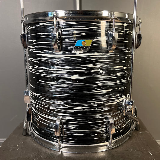 VINTAGE 1970's Ludwig 16x16 Floor Tom in Black Oyster