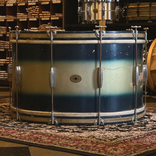 VINTAGE 1948-1950 Slingerland 14x26 Radio King Bass Drum in Blue & Gold Duco