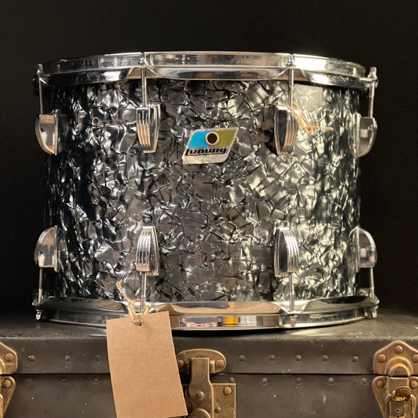 VINTAGE 1970's Ludwig 10x14 Tom in Black Diamond