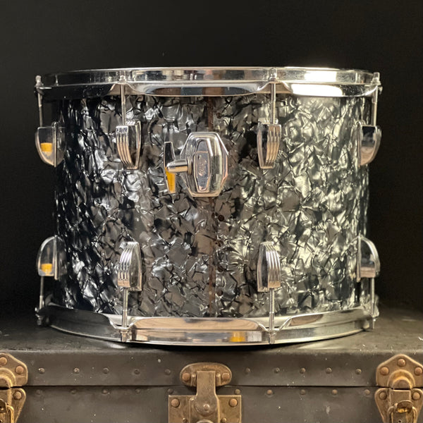 VINTAGE 1970's Ludwig 10x14 Tom in Black Diamond