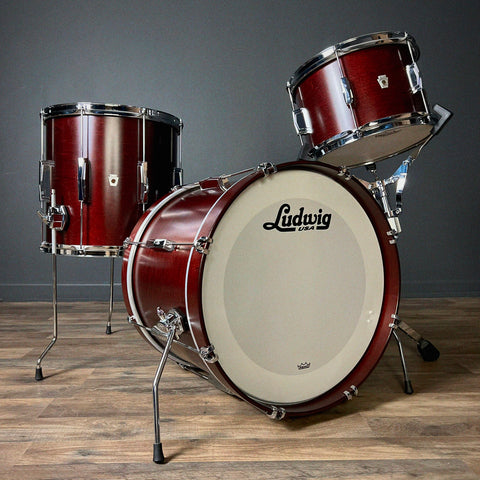 USED Ludwig Club Date Drum Set in Cherry Satin - 14x18, 8x12, 14x14