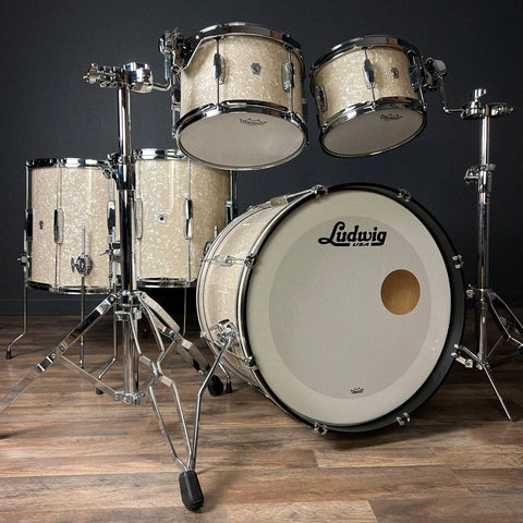 USED Ludwig Club Date Drum Set in Vintage Marine Pearl - 14x20, 7x10, 8x12, 14x14, 16x16