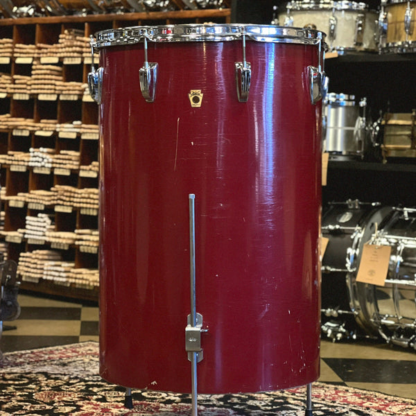 VINTAGE 1960's Ludwig 24x16 Cocktail drum w/ Snares in Red Duco