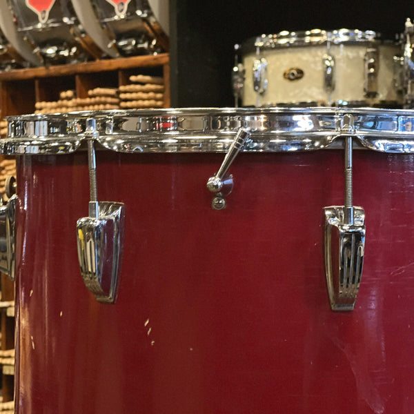 VINTAGE 1960's Ludwig 24x16 Cocktail drum w/ Snares in Red Duco