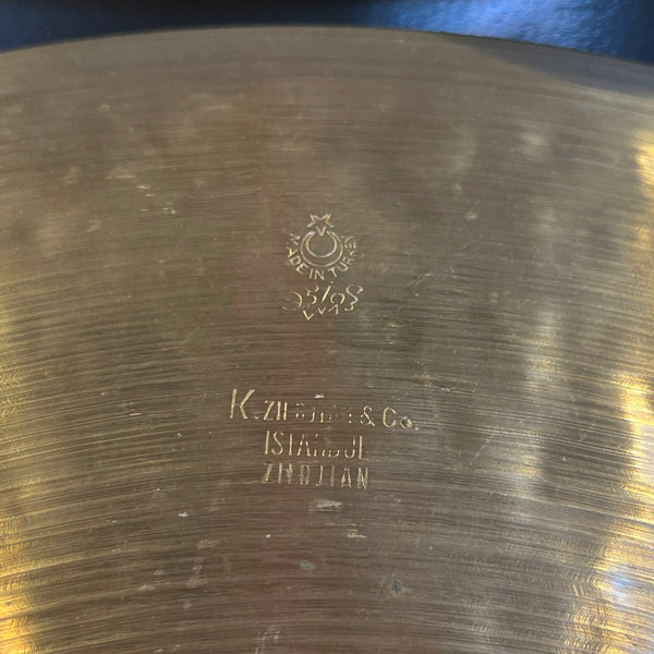 VINTAGE 1967-1977 K. Zildjian Istanbul 20" Ride Cymbal w/ 8 Rivets - 1772g