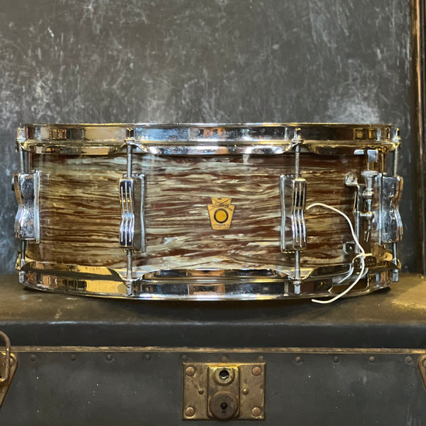 VINTAGE 1958-1961 Ludwig All Original Transition-Pre-Serial Pink Oyster Pearl Downbeat Outfit w/ Matching Jazz Festival - 14x20, 8x12, 14x14, & 5.5x14