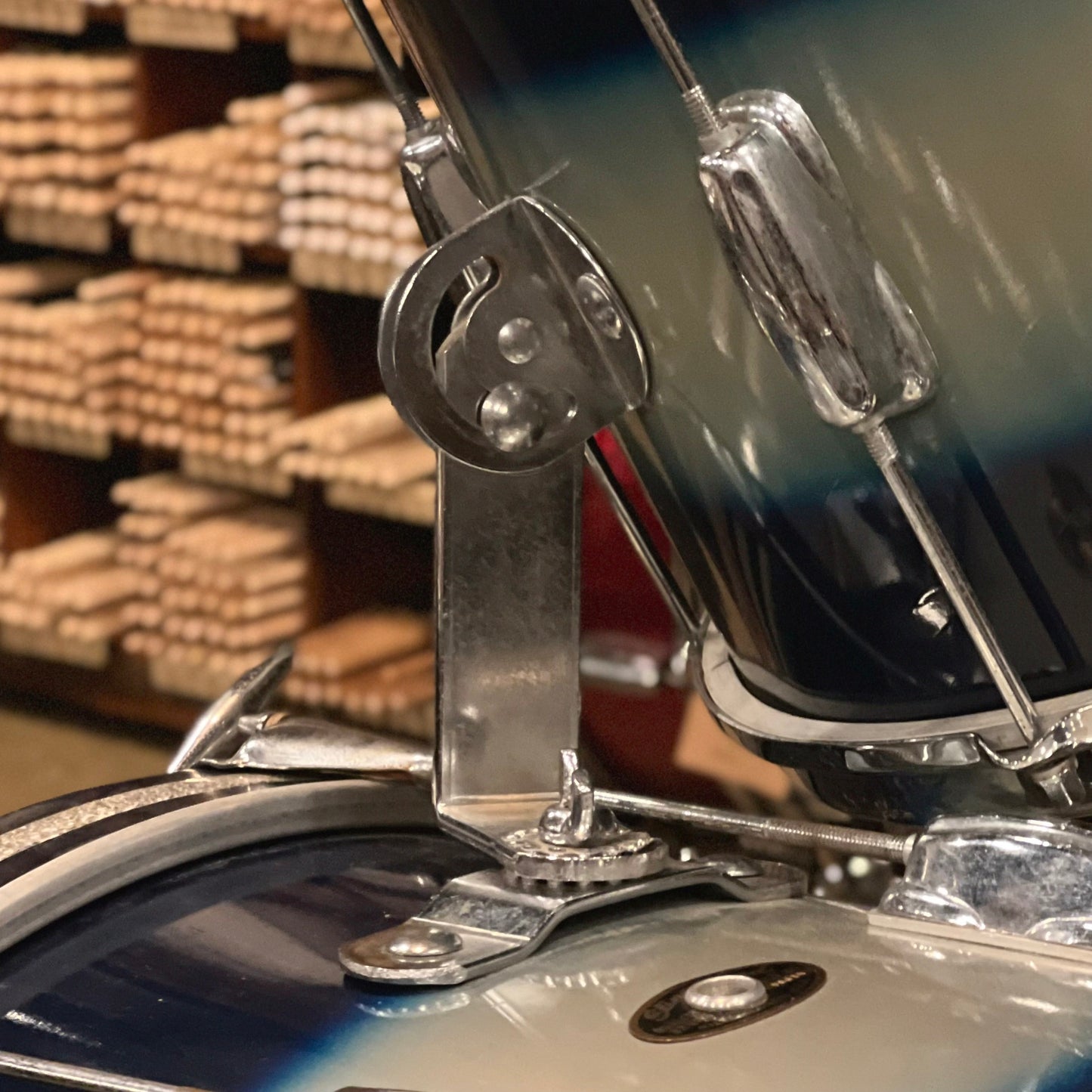 VINTAGE 1960's Slingerland Stage Band Outfit in Blue & Silver Duco - 14x20, 9x13, 12x15, & 5x14