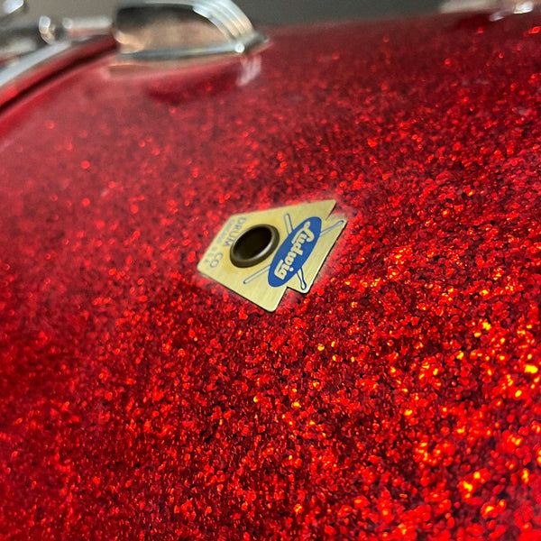 VINTAGE 1960 Ludwig 14x20 Transition Badge Bass Drum in Red Sparkle