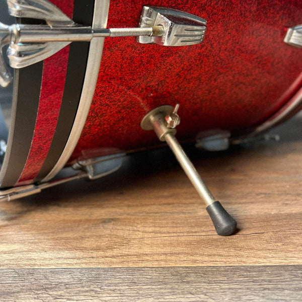 VINTAGE 1960 Ludwig 14x20 Transition Badge Bass Drum in Red Sparkle