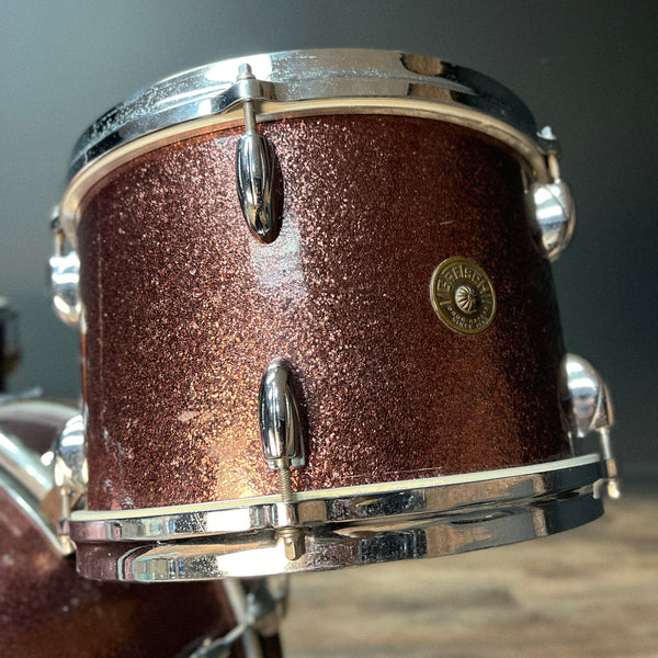 VINTAGE 1960's Gretsch Round Badge "Progressive Jazz" Outfit in Burgundy Sparkle - 14x20, 8x12, 14x14, & 5x14