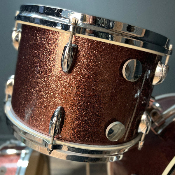 VINTAGE 1960's Gretsch Round Badge "Progressive Jazz" Outfit in Burgundy Sparkle - 14x20, 8x12, 14x14, & 5x14