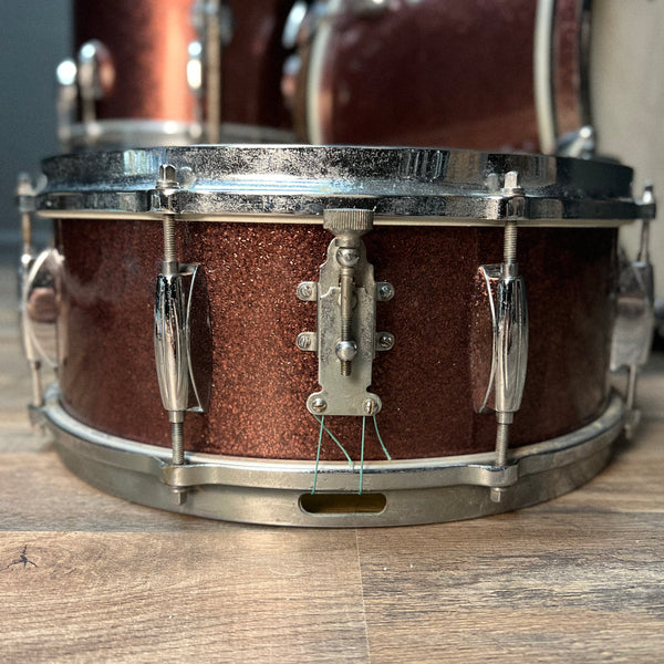 VINTAGE 1960's Gretsch Round Badge "Progressive Jazz" Outfit in Burgundy Sparkle - 14x20, 8x12, 14x14, & 5x14