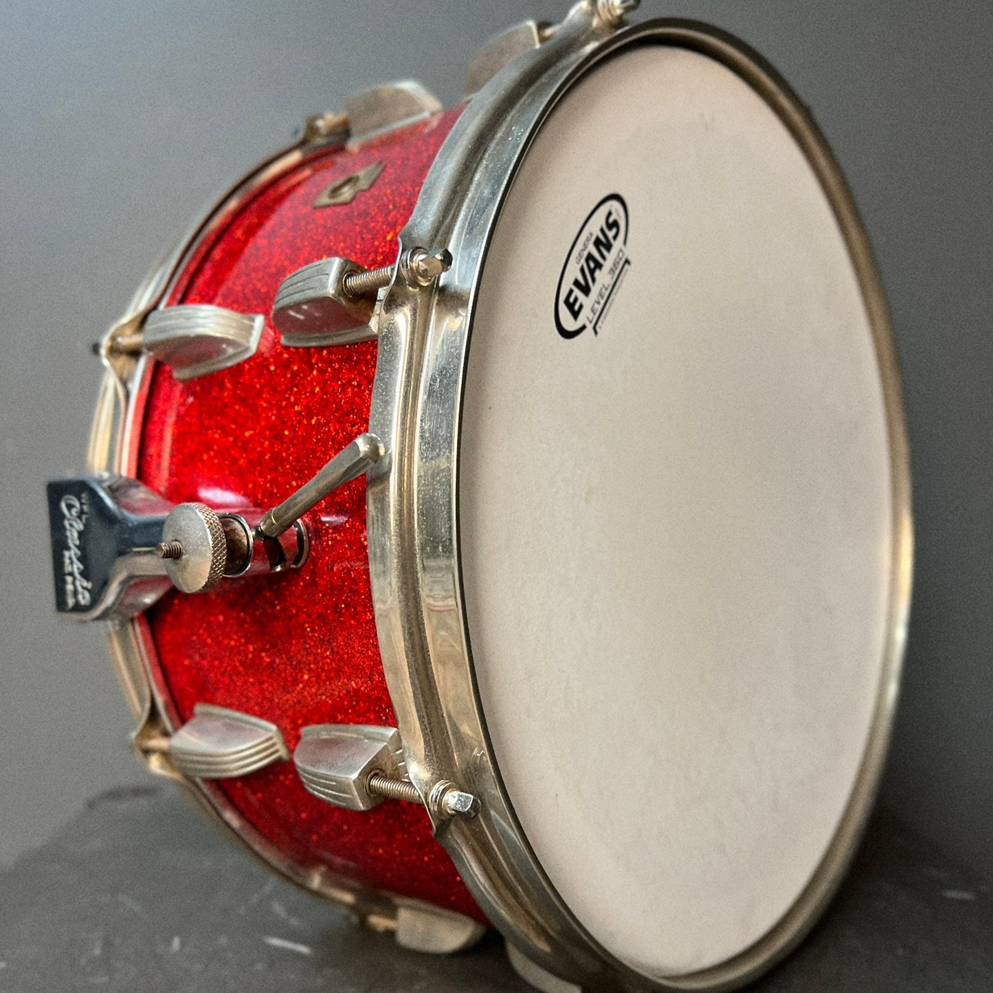 VINTAGE 1958 WFL 6.5x14 Super Classic Snare Drum in Red Sparkle