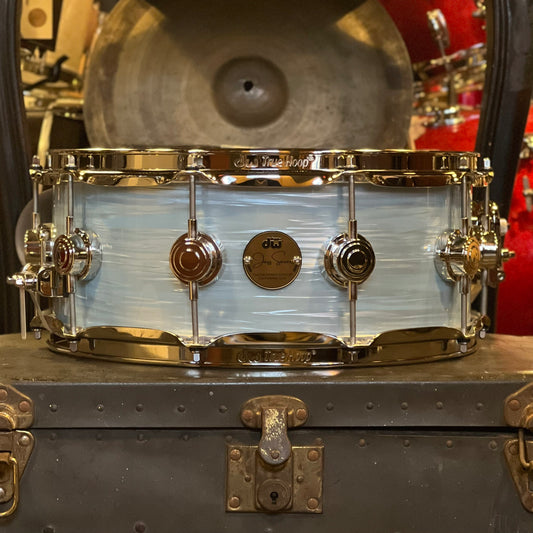NEW DW 5x14 Collector's Jazz Maple Gum Snare Drum in Pale Blue Oyster w/ Nickel Hardware
