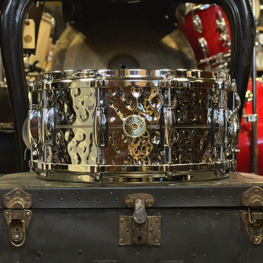 USED Gretsch 6.5x14 USA Custom Hammered Chrome over Brass Snare Drum