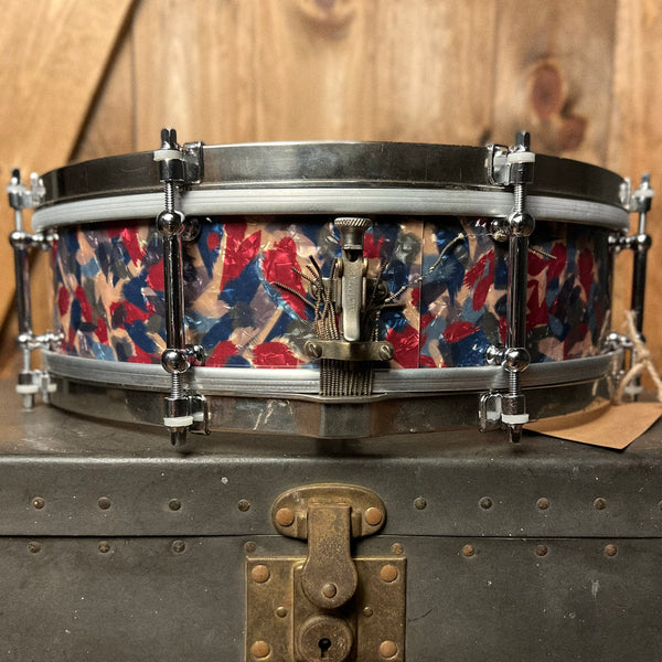 VINTAGE 1960's Slingerland 4x14 Solid Shell Snare Drum in Peacock Pearl