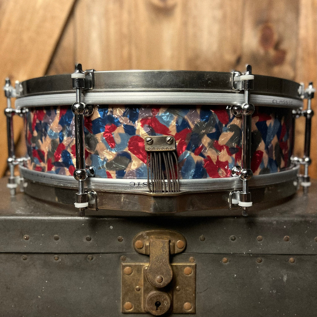 VINTAGE 1960's Slingerland 4x14 Solid Shell Snare Drum in Peacock