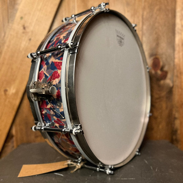 VINTAGE 1960's Slingerland 4x14 Solid Shell Snare Drum in Peacock Pearl