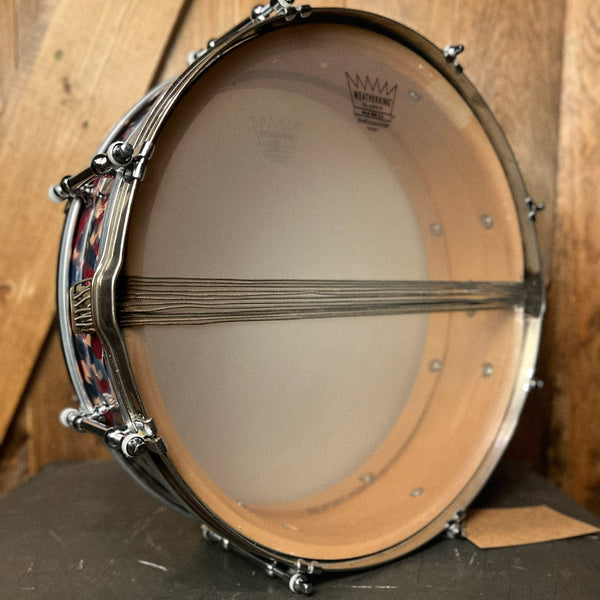 VINTAGE 1960's Slingerland 4x14 Solid Shell Snare Drum in Peacock Pearl