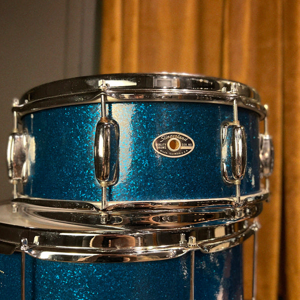 VINTAGE 1970's Slingerland "Stage Band" Outfit in Blue Sparkle - 14x20, 8x12, 14x16 & 5x14