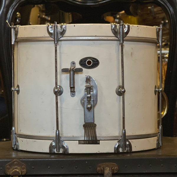 VINTAGE 1960's Slingerland 10x14 Marching Snare Drum in White Lacquer