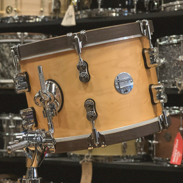 NEW PDP Concept Maple Classic Bop in Satin Natural w/ Walnut Wood Hoops - 14x18, 8x12, 14x14