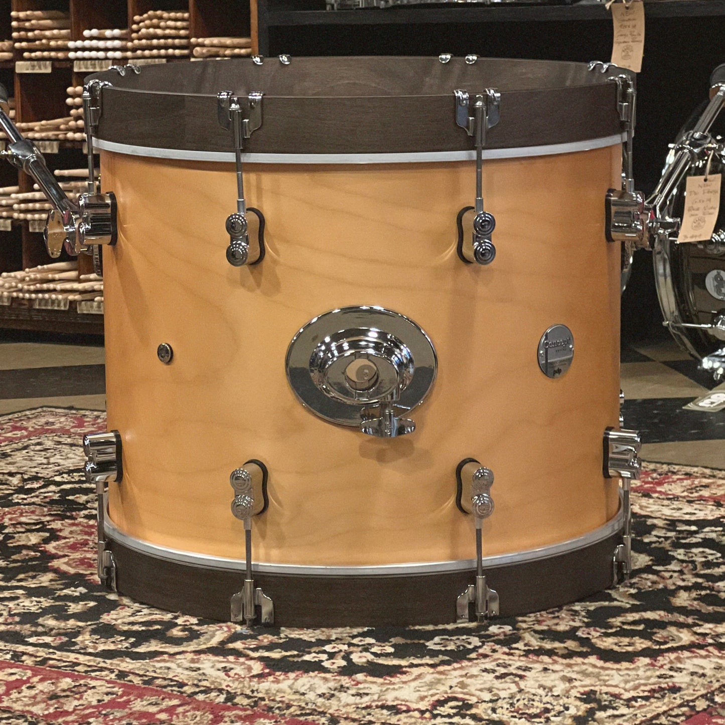 NEW PDP Concept Maple Classic Bop in Satin Natural w/ Walnut Wood Hoops - 14x18, 8x12, 14x14