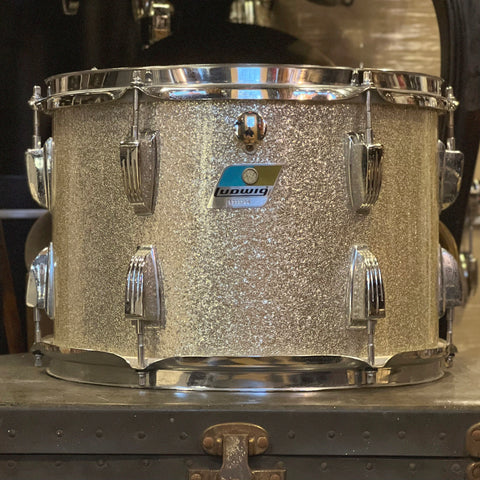 VINTAGE 1970's Ludwig 9x13 Tom in SIlver Sparkle