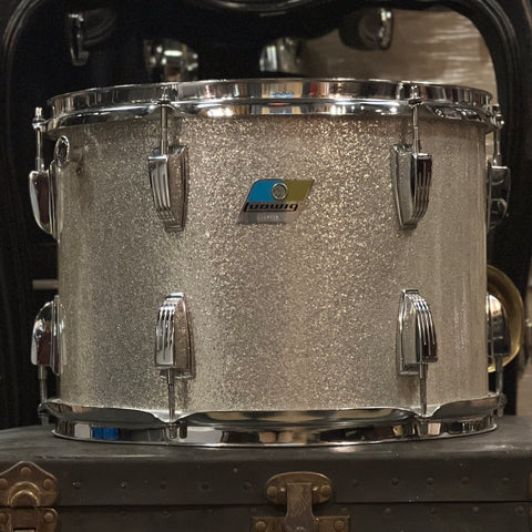 VINTAGE 1970's Ludwig 10x14 Tom in Silver Sparkle