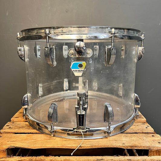 VINTAGE 1970s Ludwig 10x14 Vistalite Marching Snare Drum in Clear Acrylic