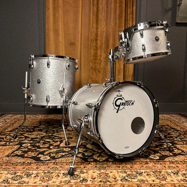 USED 2021 Gretsch Brooklyn "Bop" Outfit in Silver Sparkle - 16x16, 8x12, 14x14